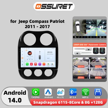 Radio para Auto con Carplay y Android Auto para Jeep Compass Patriot 2011-2017, Multimedia 4G, 8 Núcleos, Autoradio, Cámara 360, GPS, Sistema Inteligente 1