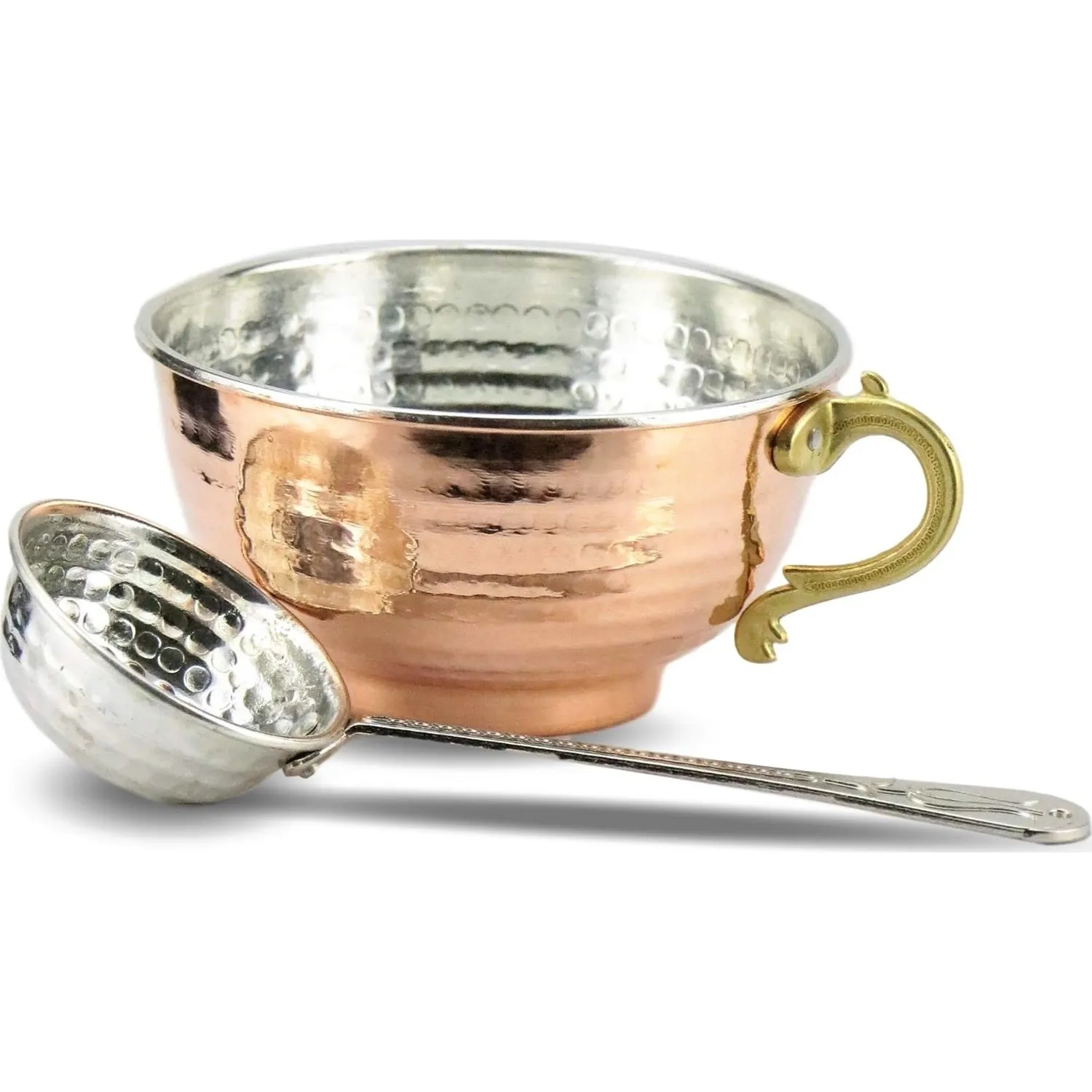 

Authentic Handmade Copper Buttermilk Bowl with Ladle Plated Handle Copper Hand Hammered Accessories Drinkingware Mug Kitchenware
