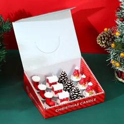 12PCS Smokeless Christmas Atmosphere Candles - Decorative Scented Candle Set (Style C)