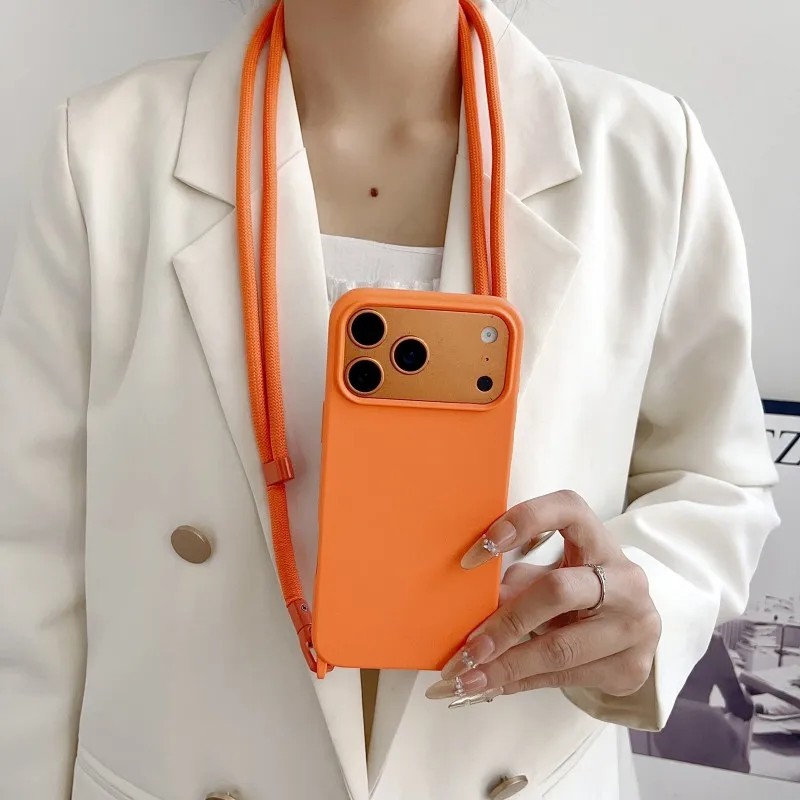 Enhanced Shockproof Crossbody Lanyard Phone Case with Neck Strap and Soft Touch Finish