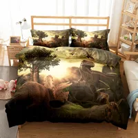 World Dinosaurs Children Duvet Cover Set EU Single Double King US Twin Full Queen Size  Bed Linen Set 2
