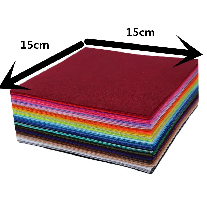 15 Pcs Nonwoven Patchwork Squares Square Craft Felt Felt Fabric Sheets