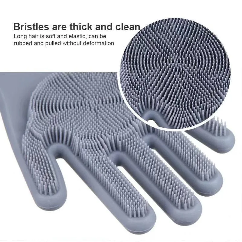 Pet Grooming Gloves Dog Cat Bathing Shampoo Glove Scrubber Magic Dishwashing Cleanner Sponge Silicon Hair Removal pet grooming gloves