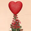 Red Mini Valentine Day Tree Topper Glitter Heart Shape Tree Hat Valentines Decorations Home Decoration Chic Hanging Decorations 1