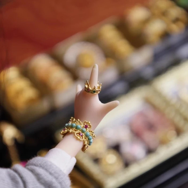 1/12 Doll Mini Jewelry Miniature Food Play Simulation Western Dowry Jewelry/Gems/Bracelets/Rings/Necklaces Doll Accessories