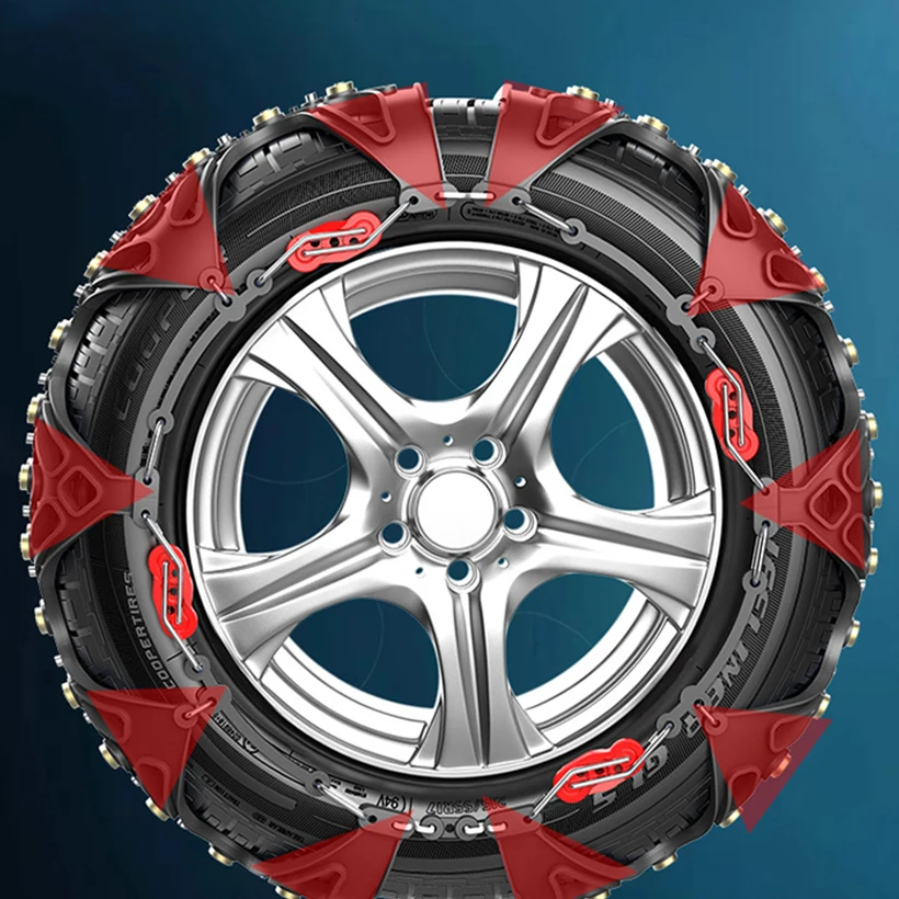 Black nail car tire anti-skid chain for sedan, off-road vehicle, snow and mud