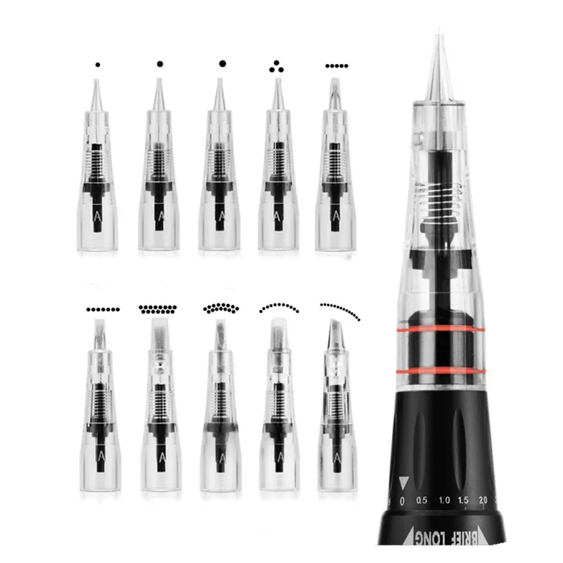 50pcs Disposable Sterilized Permanent Makeup Cartridge Needles For Biomaser Tattoo Pen Machine Needles Tips Tattoo Accessories