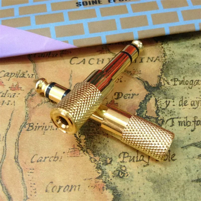 Premium Audio Adapter: 6.35mm Male to 3.5mm Female Converter for Earphones and Amplifiers