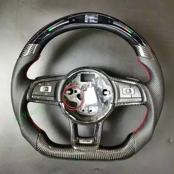 Volante in vera fibra di carbonio al 100% per VW Volkswagen Golf 7 Rline GTI GTS GTD GTE Polo GTI Scirocco T-ROC Tiguan