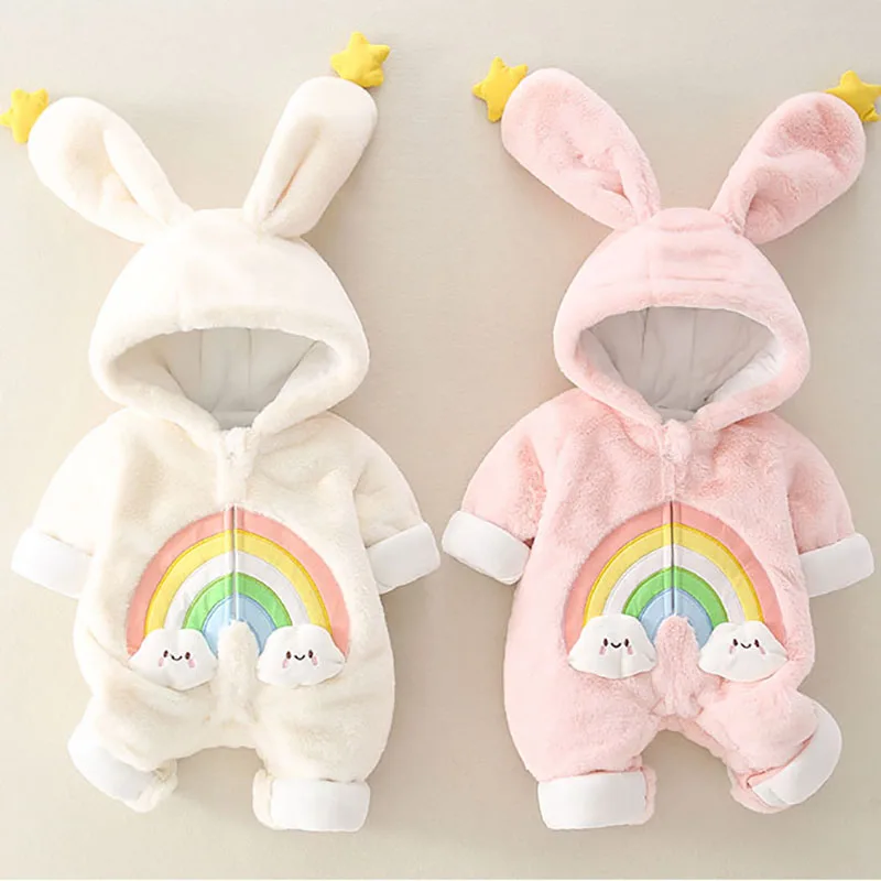 Thick Fleece Baby Romper Jumpsuit for Winter