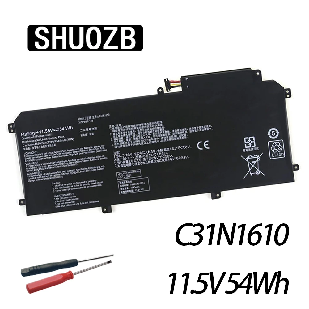 

SHUOZB 11.55V 54Wh C31N1610 Laptop Battery For ASUS ZenBook UX330C UX330CA U3000C UX330CA-1C 1A UX330CA-FC009T FC020T FC030T