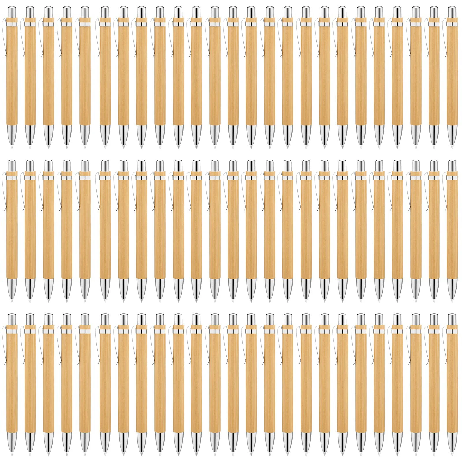 

20 шт., Бамбуковая шариковая ручка, 1,0 мм, черные чернила