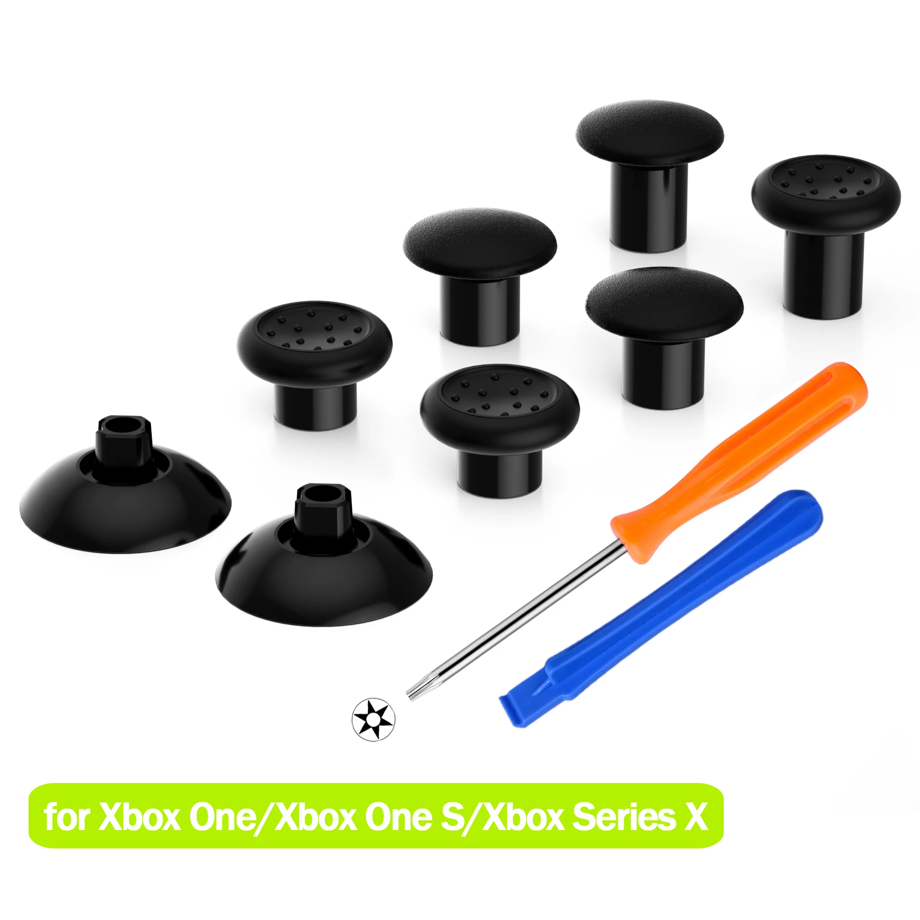 eXtremeRate 3 높이 돔형 및 오목형 그립 조이스틱 Xbox Core용 교체 가능한 인체공학적 썸스틱, Xbox One S/X/Elite용