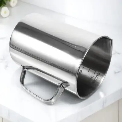 1000Ml 스테인레스 스틸 측정 컵 실험실 주방용 눈금이 있는 비커 녹슬지 않는 장비 교육용