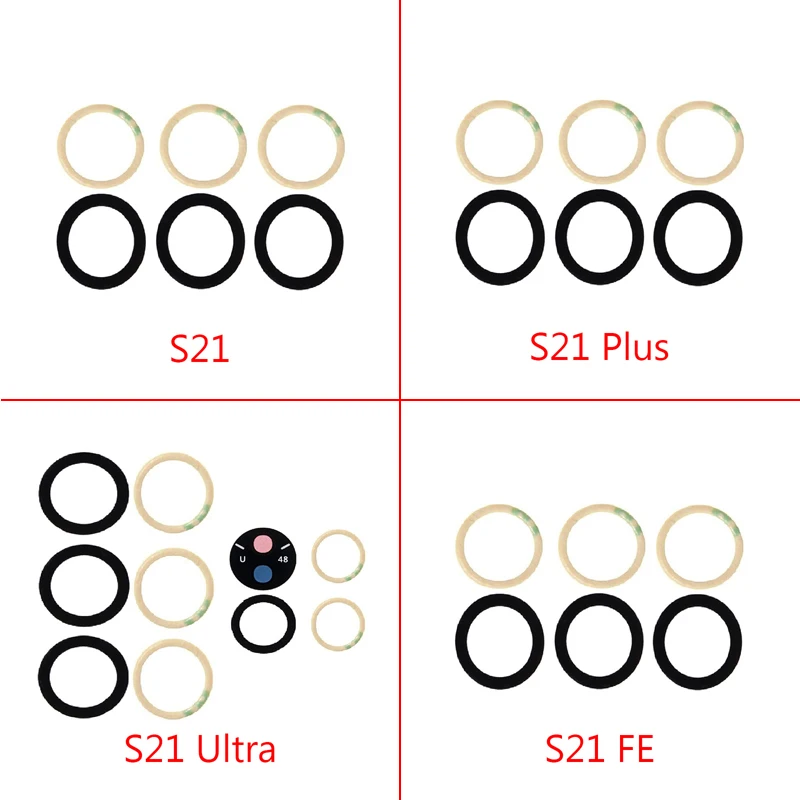 Rear Camera Glass For Samsung S21 S21Plus S21Ultra 5G Fe G991B U G996B G998B G990 Back Camera Lens Glass With Glue Sticker