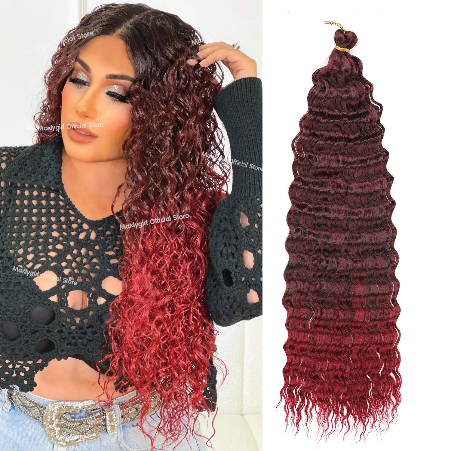 Crochet Hair 18 24 30 inch Synthetic Crochet Water Wave Passion Twist Pre-Loop Fluffy Braiding low Temperature Hair Extensions