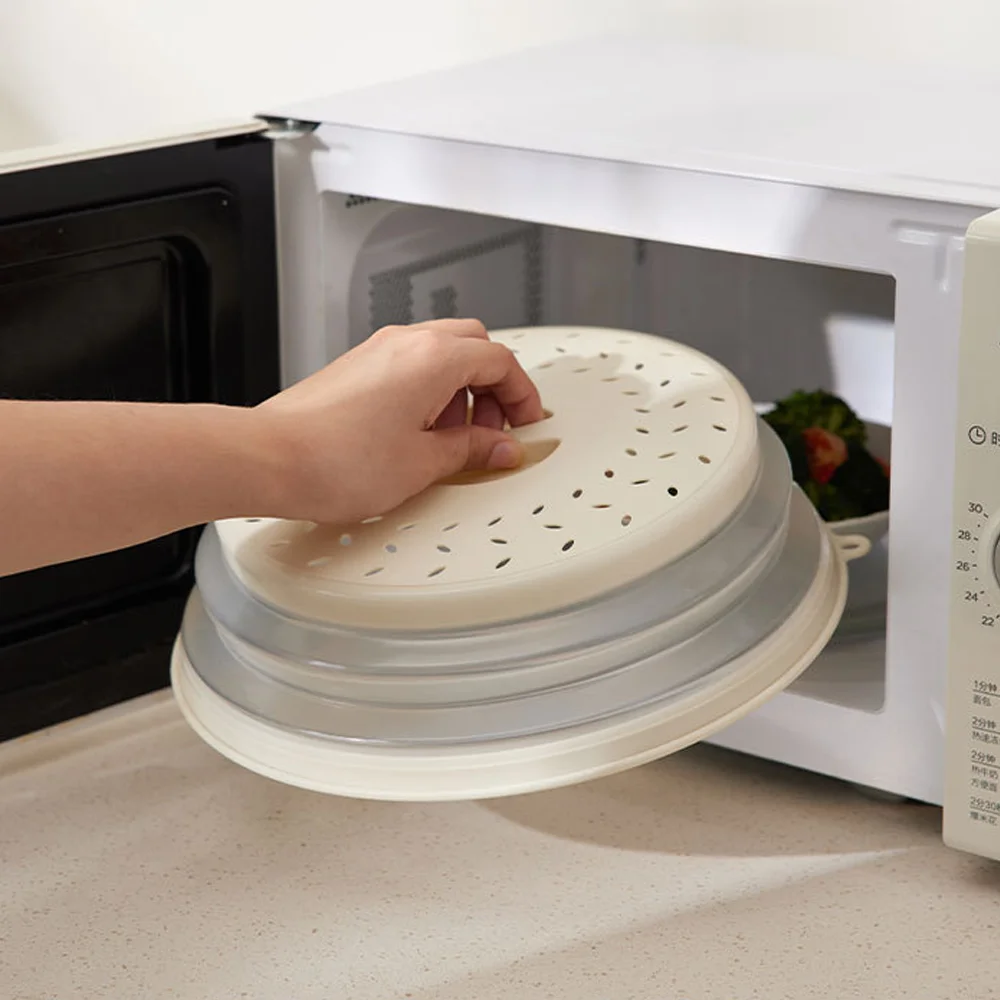 Silicone Microwave Splatter Cover Reusable Foldable Lid Hook for Cooking Stove Top Splash Guard Food Fresh-Keeper