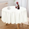 Solid Color Round Satin Tablecloth Wedding Party Resistant Wrinkle Free Soft Table Cloth Home Banquet Restaurant Table Decors 5