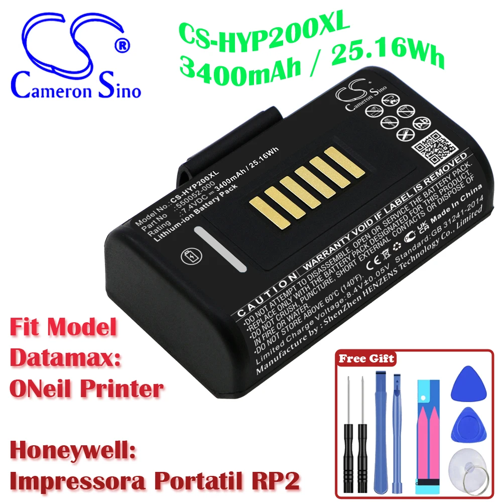 

Portable Printer 3400mAh / 25.16Wh Battery For Honeywell 550052-000 Datamax ONeil Printer Honeywell Impressora Portatil RP2
