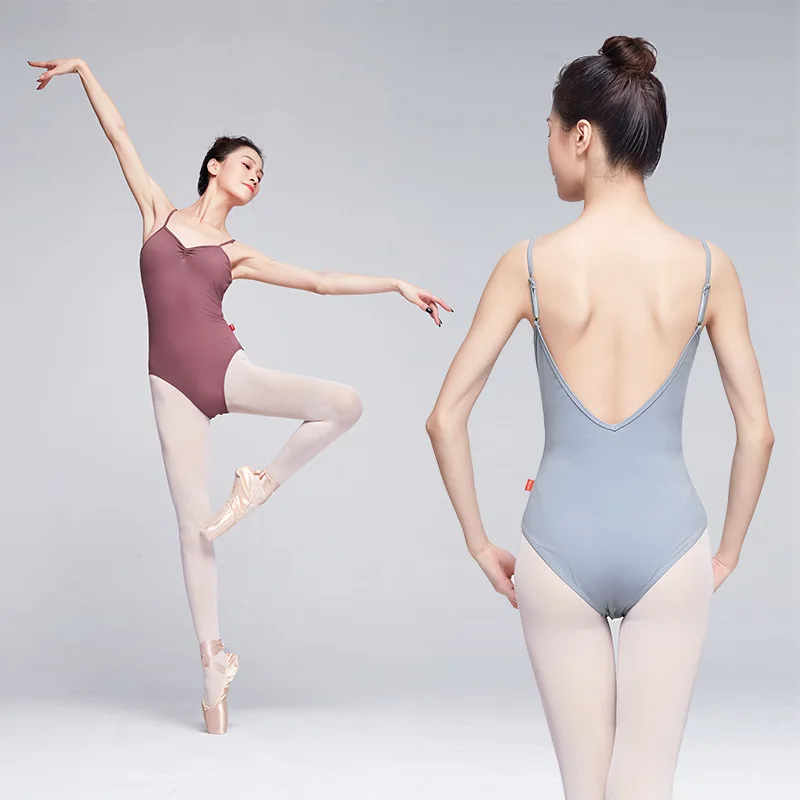 Ballet Leotard For Women Adult Dance Sleeveless Ballet Swimsuit Gymnastic Leotard Ballerina Clothes Sexy V Back Costume ballet leotard dance leotard