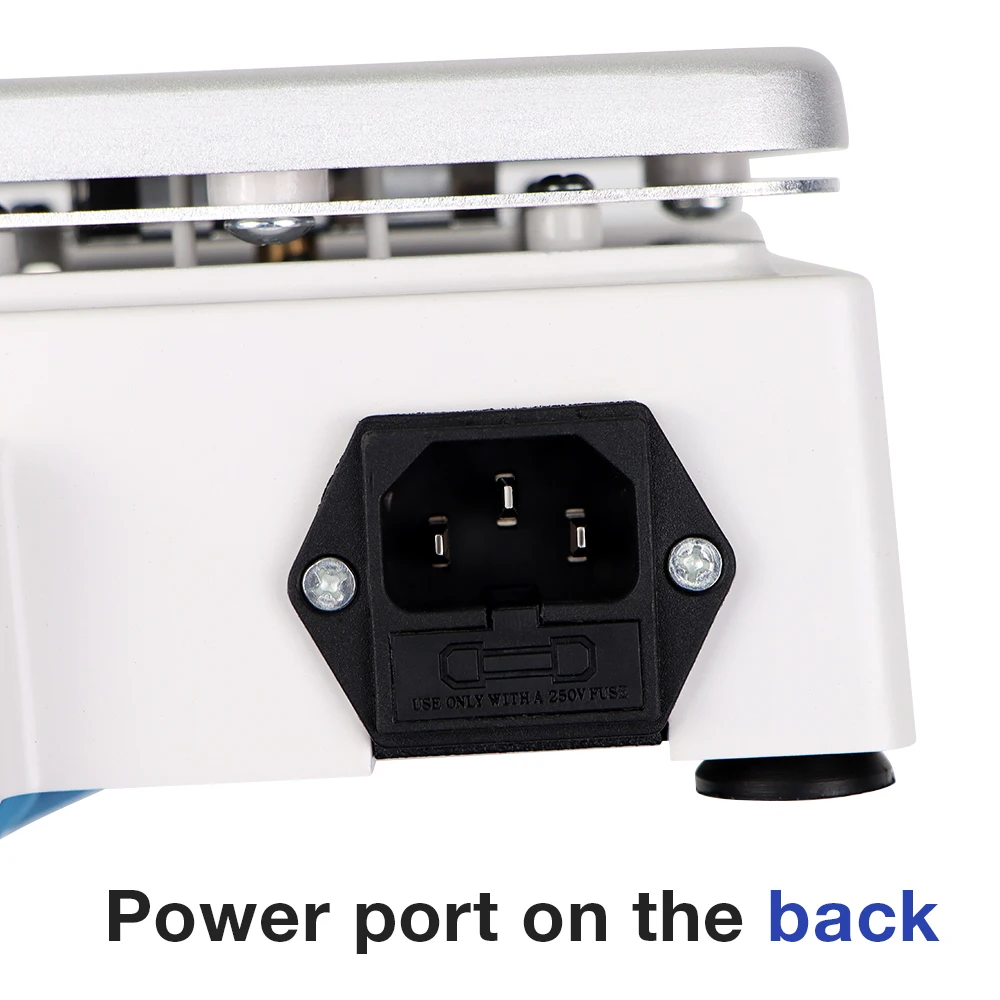 Back panel showing power input and ventilation