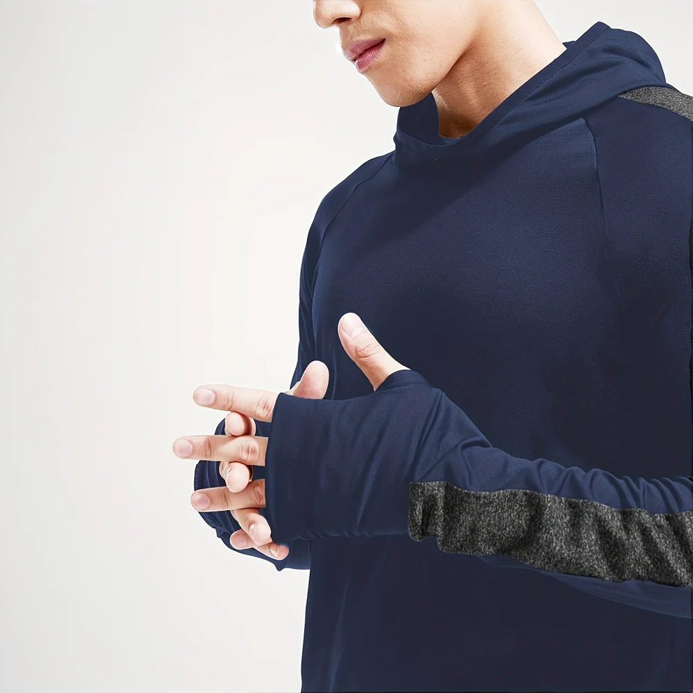 Autumn New Running Sports Fitness Clothing Tight Sports Jogging Compression Men's Hoodie Outdoor Leisure Pullover Men's Clothing 4
