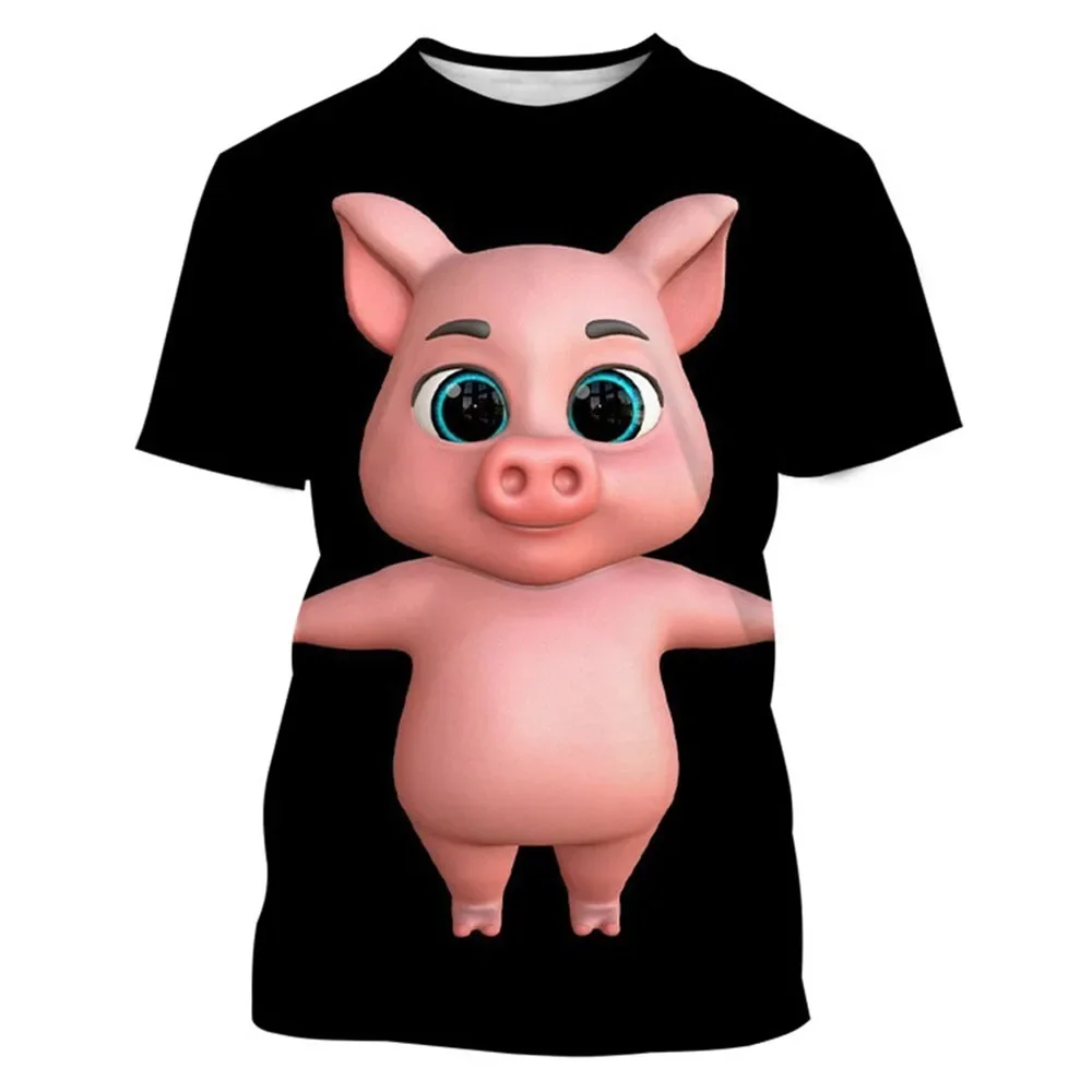 

Мужские футболки с изображением животных, Забавные топы с коротким рукавом, футболка большого размера, Мужская одежда, смешная Мужская футболка с 3D-принтом в виде свиньи
