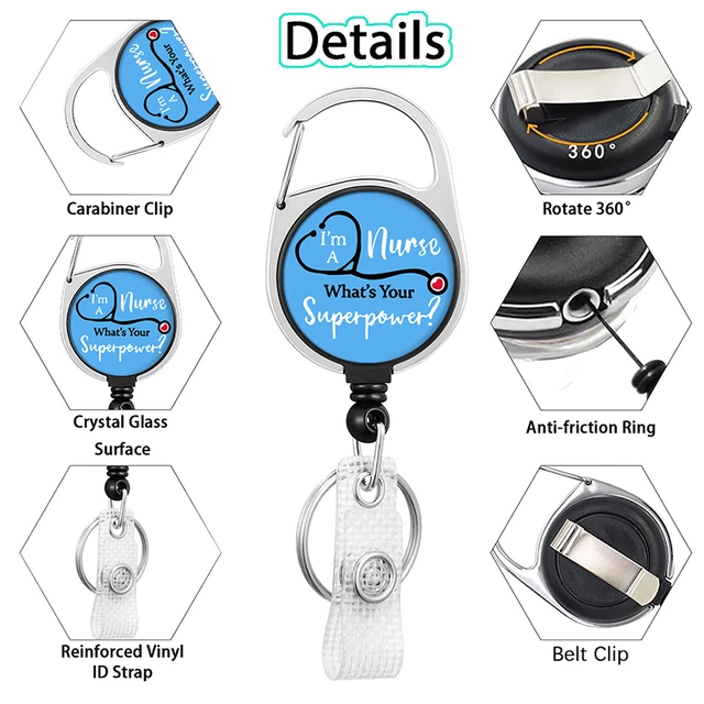 Retractable Badge Reel Medical Worker Work  Card Holder Retractable Card  Holder - Badge Holder & Accessories - Aliexpress