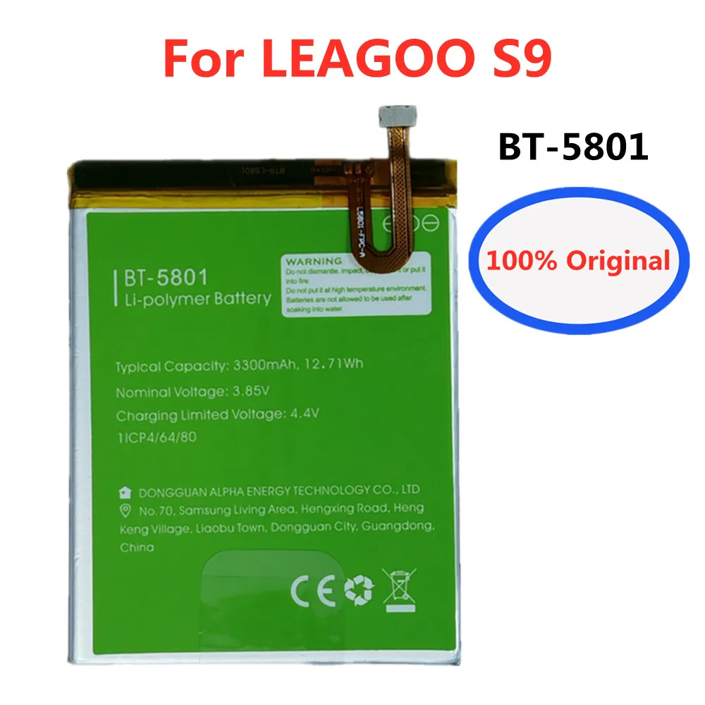 

Оригинальный 100% Новый аккумулятор для телефона BT5801 для LEAGOO S9 S 9 BT-5801 BT 5801, высококачественный перезаряжаемый литий-ионный аккумулятор