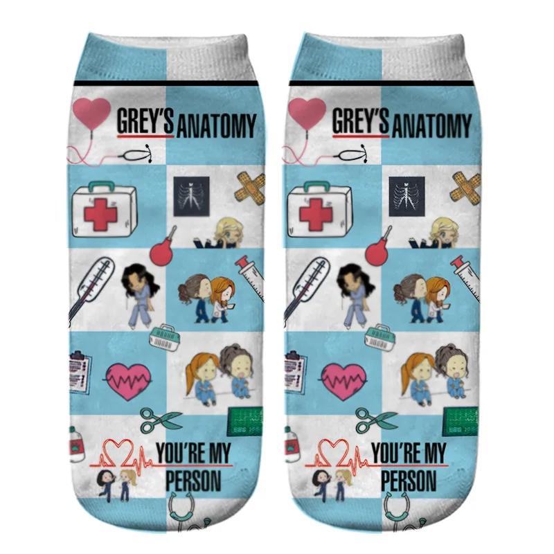 Doctor Nurse Print Cotton Socks Men Fans Gift
