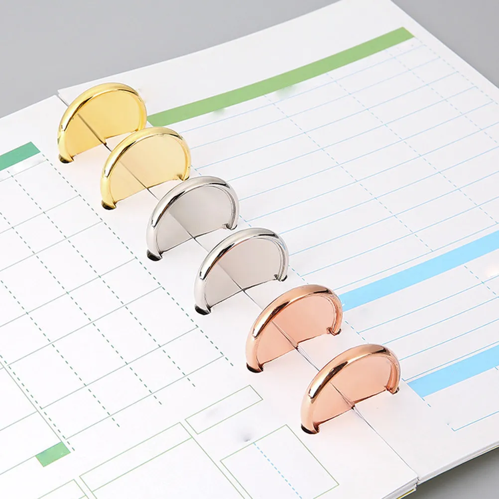 20개 ABS 플라스틱 디스크바운드 디스크(루즈리프 바인더용) 매끄러운 표면 미끄럼 방지 페이지 넘김 DIY 플래너 노트북 바인딩