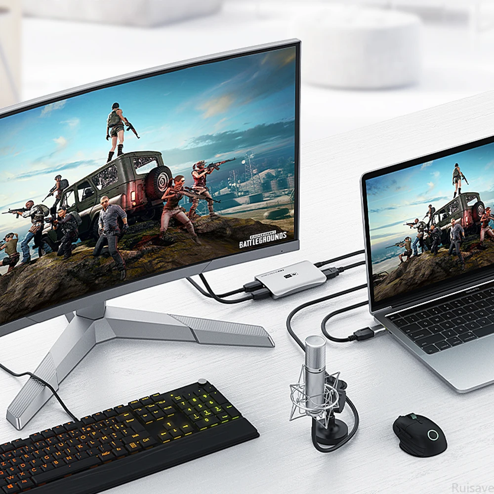 Ruisave 비디오 캡처 장치, 초저 지연 스트림, 닌텐도 스위치 PS5/4 Xbox 시리즈용, 4K30 룩 아웃 4K60 HDR10 녹화
