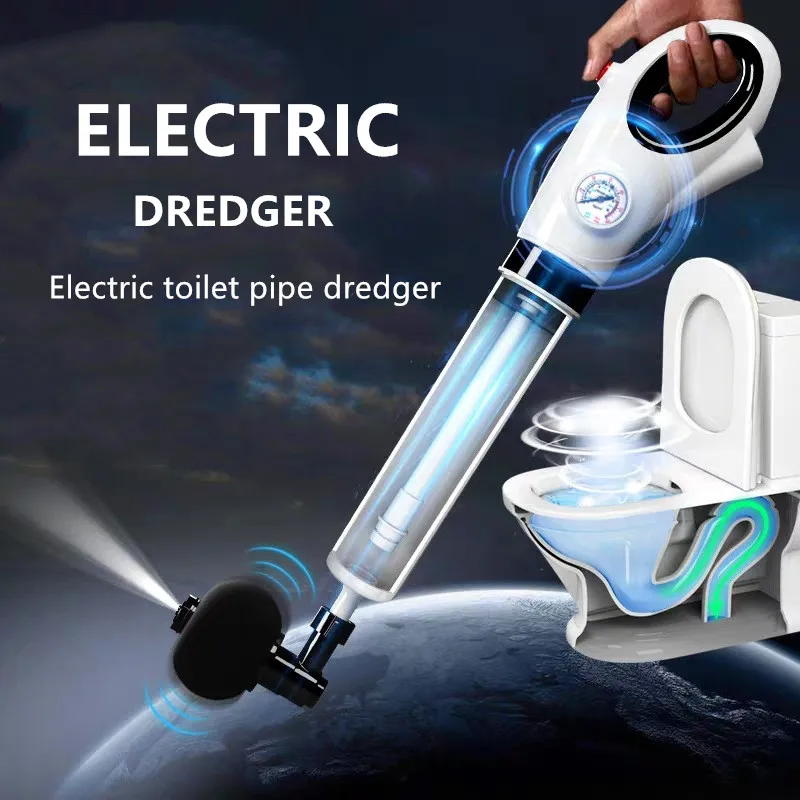 

Electric High-Pressure Pipe Plunger Toilet Plunger Pump Air Ejector Hose Unlocker Opening Drain Tank Cleaning Gun