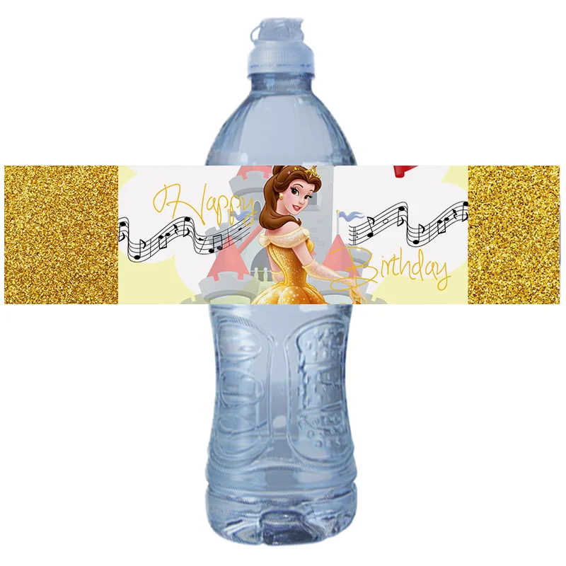 Наклейки на бутылки с водой «Красавица и Чудовище», 6 шт.