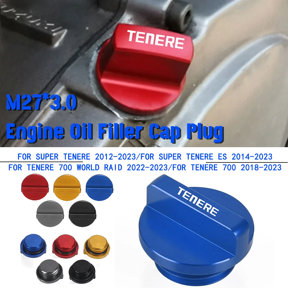 

Motorcycles FOR YAMAHA TENERE700 TENERE 700 WORLD RAID SUPER TENERE ES 2014-2023 2022 2021 M27*3.0 Engine Oil Filler Cap Plug