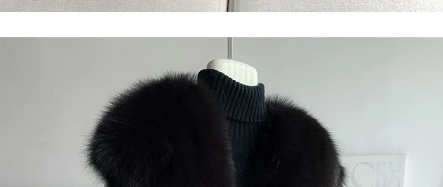 Fox fur vest women's medium and long 2024 new fashion fur vest thick coat real fur for winter