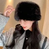 Mongolian Smooth Fluffy Plush Basin Hat New Fox Thickened Warm Bucket Caps Ear Protection Windproof Outdoor Flat Hat Ladies 2