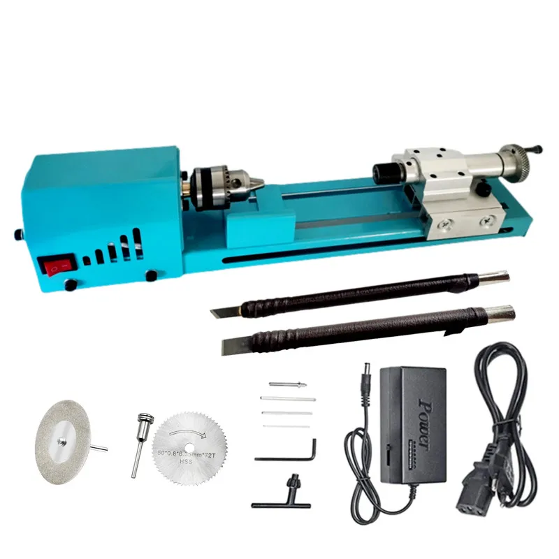 Wood Lathe Tool Wood Lathe Mini Lathe Machine Woodturning Lathe Adjustable Rotary Buddha Pearl Grinding Polishing Wood Machine 110V-240V