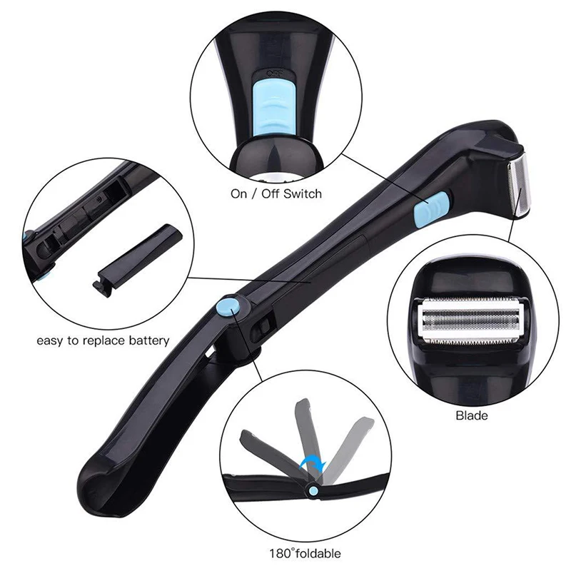 Rasoir électrique pour dos homme pliable à 180 degrés_voghion.com