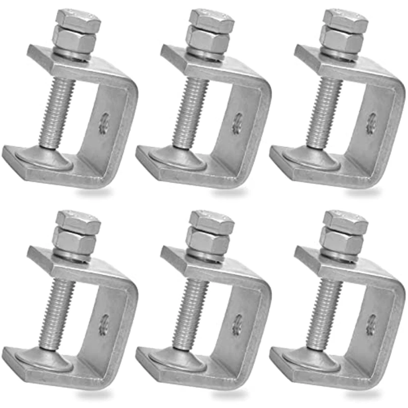 6Pcs1InchStainlessSteelSmallCClampForWoodworkingClampHeavy