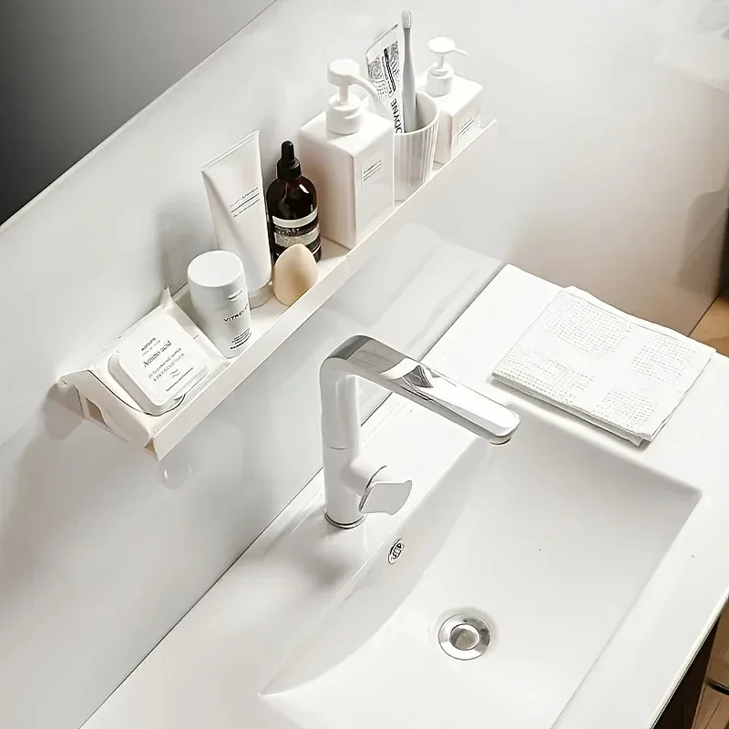 Bathroom Shelf No Drill Organizer Shower Storage Rack Corner Shelves Wall Mounted ABS Toilet Shampoo Holder For Kitchen