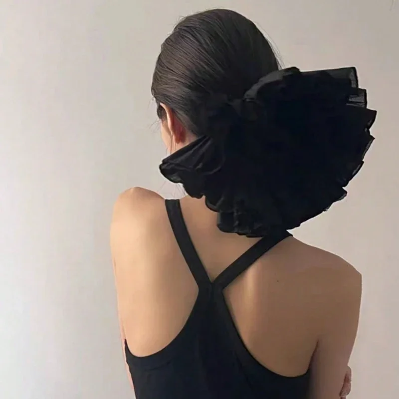 Large Solid Color Hair Scrunchies - Elastic Ponytail Holders & Accessories