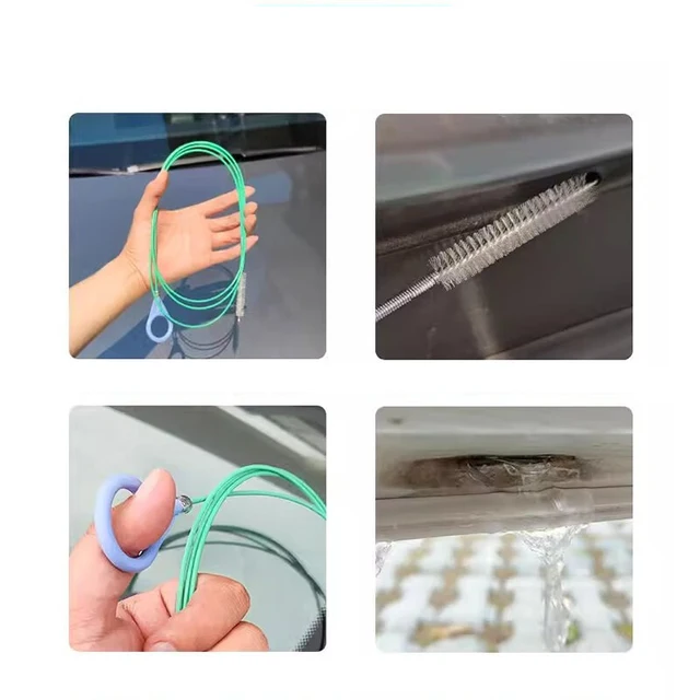 Brosses de nettoyage de tuyaux de voiture, trou de vidange de 3/5m, drague de vidange Flexible, brosse de nettoyage de toit ouvrant, outil de nettoyage de lavage de voiture, accessoires 4