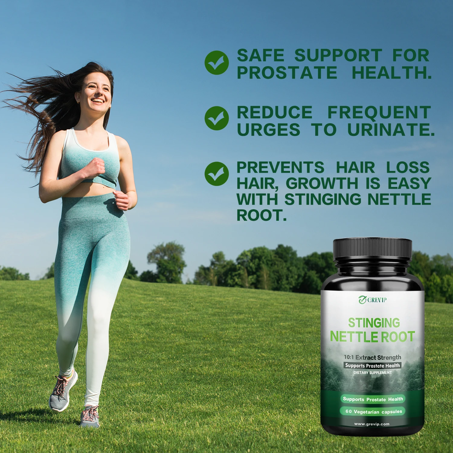 Stinging Nettle Root Extract Capsules-Promotes Prostate Health, Urinary Tract Support-Non-GMO, Gluten Free