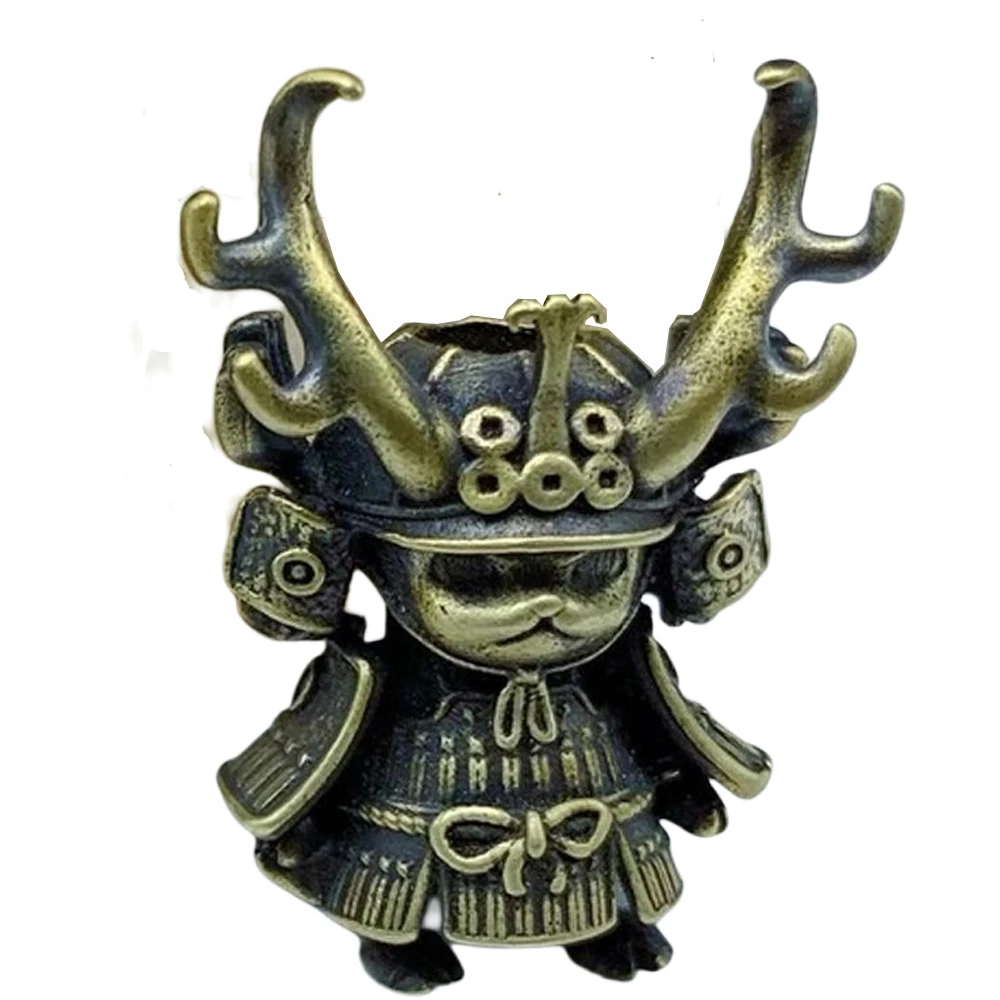 

Japanese Samurai Cat Skull Knife Beads Helmet EDC Brass Classic Sakura Hand-casted Lanyard Pendants Key Rings DIY Accessories