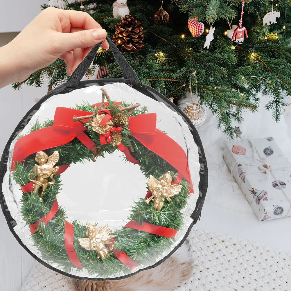 

Holiday Storage Bag Gift Packing Wreath Holder Garland Xmas Container Christmas Decor