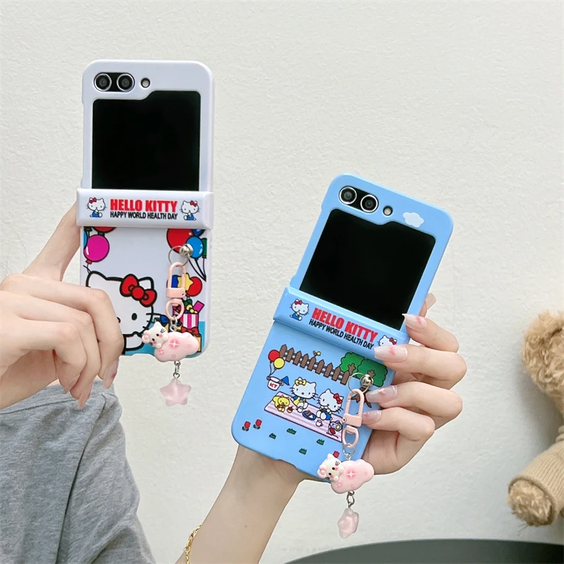 サンリオ-ハローキティの電話ケース,ストラップ付きの素敵な漫画の