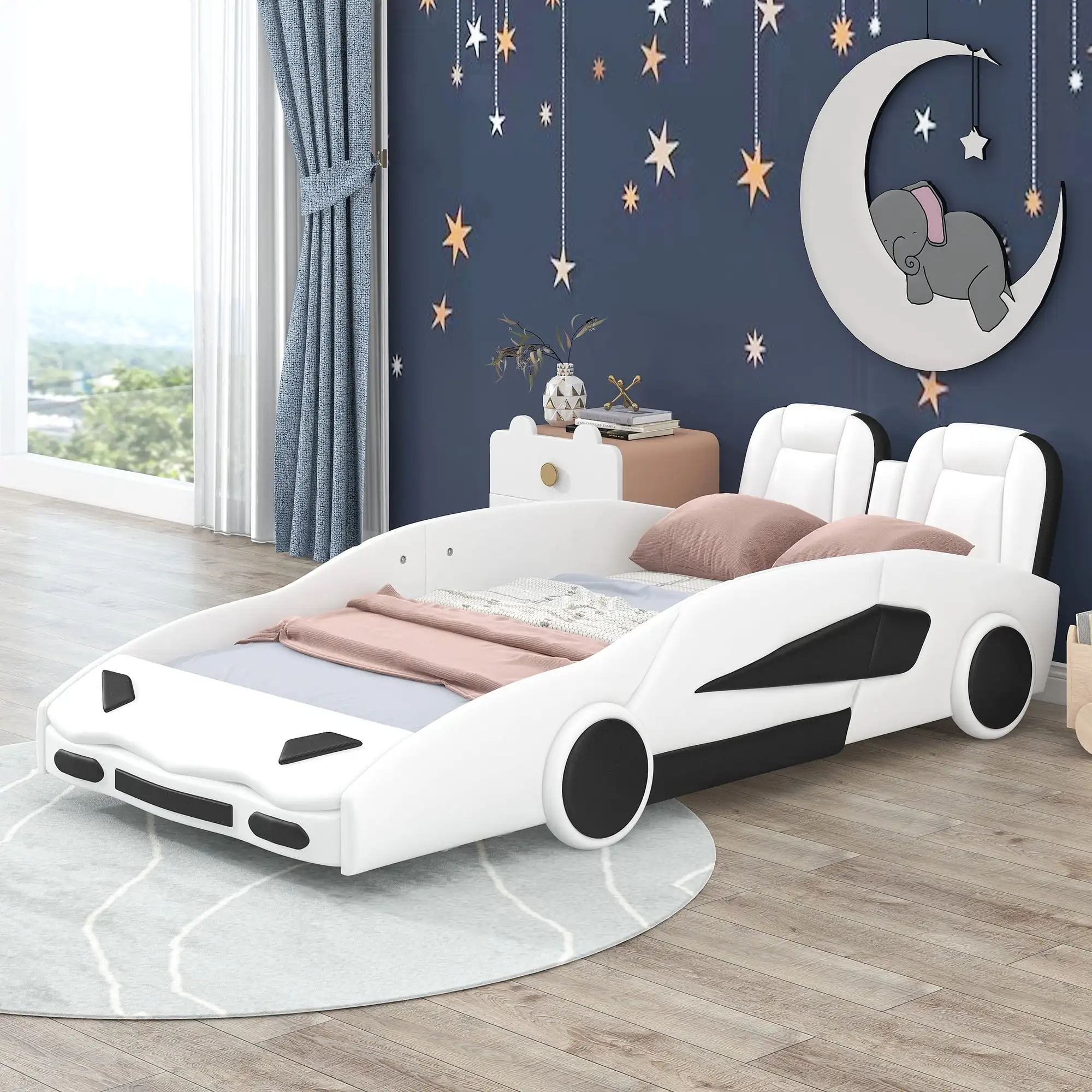 Carro de Corrida de LED Carro de cama Cama Twin para bebês com