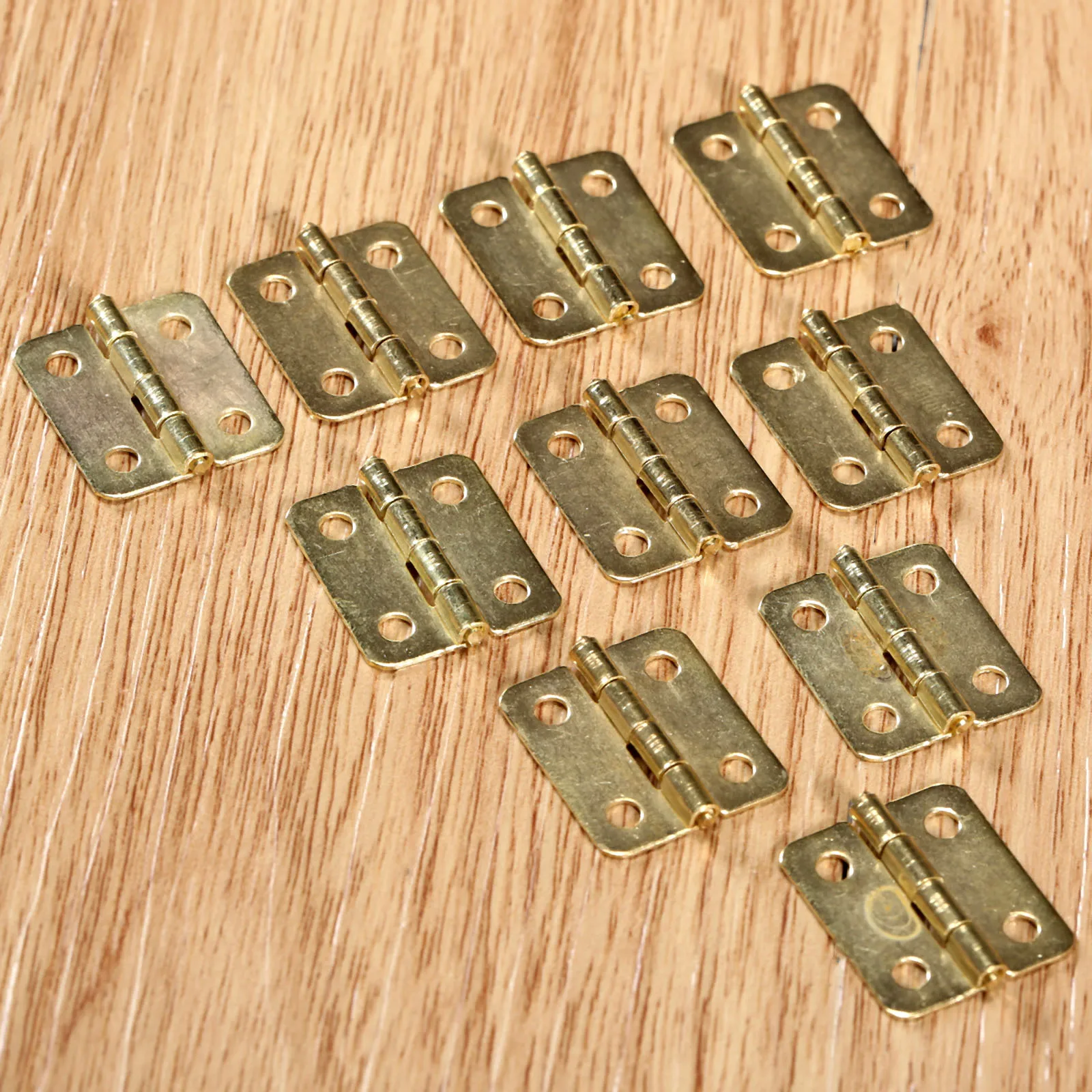 Kitchen Cabinet Door Hinges Furniture Accessories 4 Holes Gold Drawer Hinges 50Pcs for Jewelry Boxes Furniture Fittings