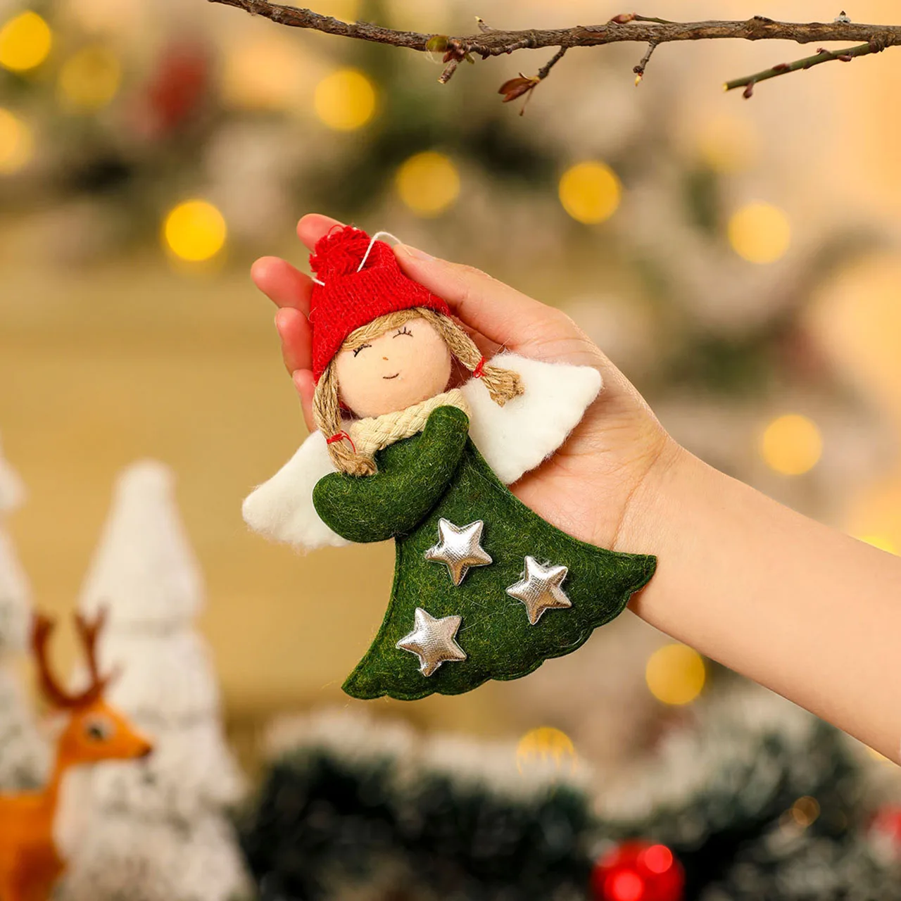 Christmas Fabric Hanging Ornaments Plush Doll Pendants for Tree Decoration Xmas Gift Accessories